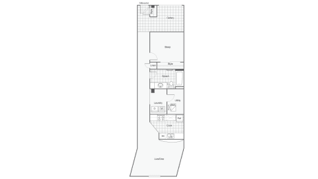 the floor plan of the ground floor of the house  at Blue Ribbon Lofts, Milwaukee, WI