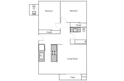 Two Bedroom B at Cascade Vista, Portland, OR, Oregon