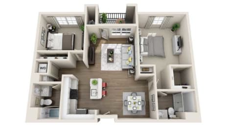 2 bed 2.5 bath A at Arrive Los Carneros Apartments, California, 93117