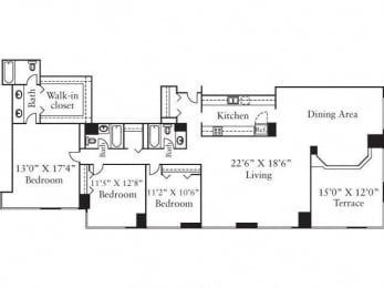 Floor plan for penthouse