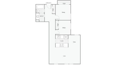 2 Bedroom Floor Plan at Whitney Gray, Portland ?
