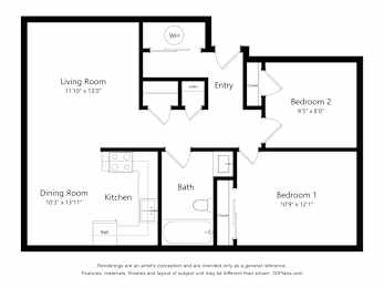 2 bed 2 bath at Woodridge Apartments, Kenai, AK
