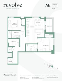 A floor plan for a property rental by Peterson Rentals.
