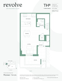 A floor plan for a property rental by Peterson Rentals.