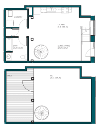 Floor Plan  the floor plan of a small house with a bedroom and a living room