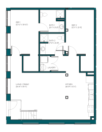 Floor Plan  a floor plan of a home with a small footprint