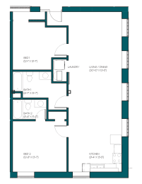 Floor Plan  the floor plan for a bedroom apartment with a closet