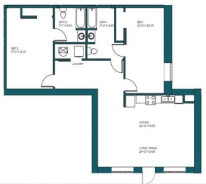 Floor Plan  2 Bedroom H.4