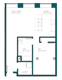 Floor Plan  blueprint of a floor plan for a small apartment
