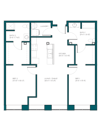 Floor Plan  a floor plan of a home with an open floor plan with a bedroom and a