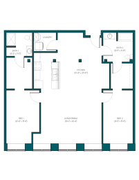 Floor Plan  the blueprint floor plan of a bedroom apartment