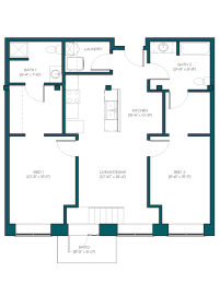 Floor Plan  a floor plan of a bedroom floor plan with an open concept living room and kitchen