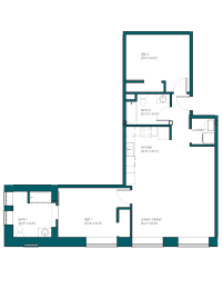 Floor Plan  a floor plan of a house with a blue and white floor plan