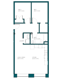 Floor Plan  a floor plan of a home with a bedroom and a living room