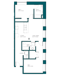 Floor Plan  a floor plan of a unit with a bedroom and a bathroom