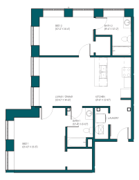 Floor Plan  a floor plan of a residence with an open floor plan with a bedroom and a