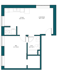 Floor Plan  a floor plan of a small house with a bedroom and a living room