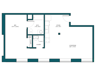 Floor Plan  a floor plan of a house with a bedroom and a living room