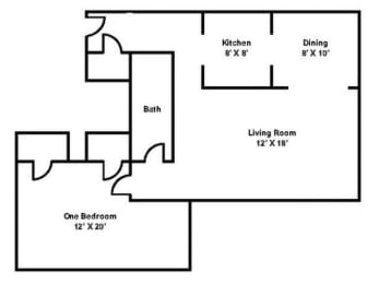  Floor Plan 1BR/1BA