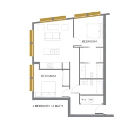  Floor Plan 2 BDRM