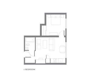  Floor Plan 1 BDRM EAST