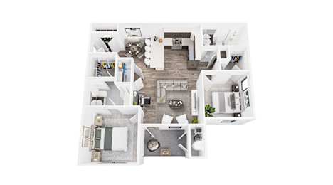 2 bed Floor Plan at Union at Wiley, Cedar Rapids, IA