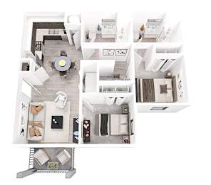 2 Bed 2 Bath with 888 Sq. Ft.  at The Union at The Loop in Lawrence, Kansas