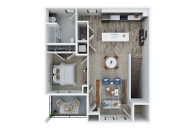 1 Bedroom 1 Bath 2nd Floor with 858 Sq. FT. at Union at Oak Grove, Michigan, 48855