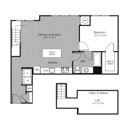 a floor plan of a bedroom apartment at West 130, West Hempstead New York