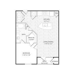 A3B Floorplan at Agave, San Antonio, Texas