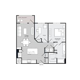 A5 Floor Plan at The Bridge at McKinney, Texas, 75069