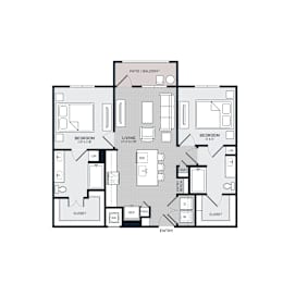 B1 Floor Plan at The Bridge at McKinney, McKinney, TX 75069