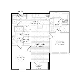 B2 Floorplan at Agave, San Antonio, Texas