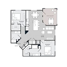 B3 Floor Plan at The Bridge at McKinney, McKinney Texas