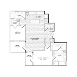 B3A Floorplan at Agave, San Antonio, TX