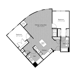 2 bed 2 bath J at Metro 303, New York