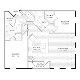 B5 Floorplan at Agave, San Antonio, 78205