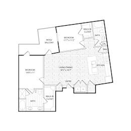 BS2 Floorplan at Agave, San Antonio, TX