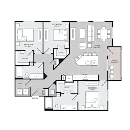 C1 Floor Plan at The Bridge at McKinney, McKinney
