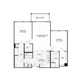 2 bed 2 bath Flagship 1 Floor Plan at Harbor Pointe, Bayonne