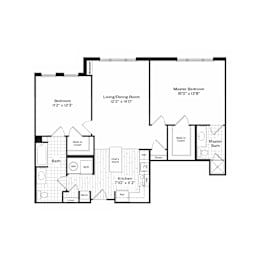 2 bed 2 bath Flagship 5 Floor Plan at Harbor Pointe, Bayonne, NJ