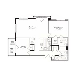 2 bed 2 bath Flagship 7 Floor Plan at Harbor Pointe, Bayonne, New Jersey