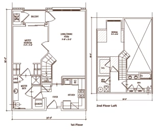 the floor plan for a bedroom apartment with a mix of bedrooms  at The Lena, Raritan, 08869