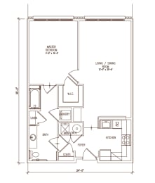 A3 Floor Plan  at The Lena, Raritan