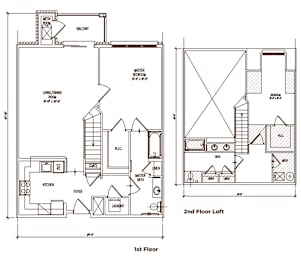 the plan of the first and second floors  at The Lena, Raritan