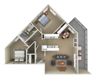 River Cliff Apartments Milwaukie Oregon Floor Plan Image