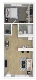 1 Bedroom 1 Bathroom Floor Plan