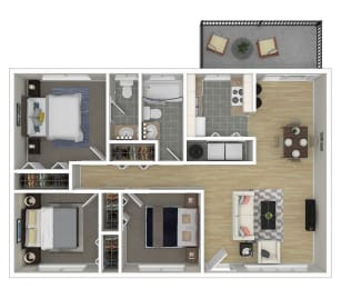 3 bedroom 2 bathroom floorplan