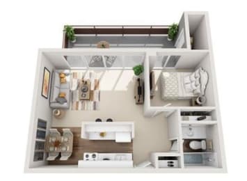 1 Bedroom 1 Bathroom Floor Plan