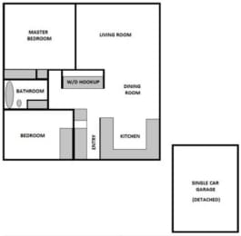 the diagram of the floor plan of the house with the different rooms